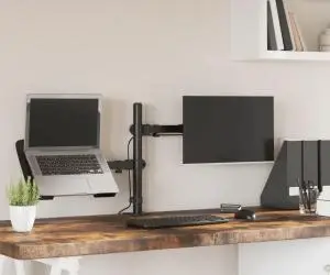 vidaXL Suport de perete pentru monitor VESA 75/100 mm, negru, oțel
