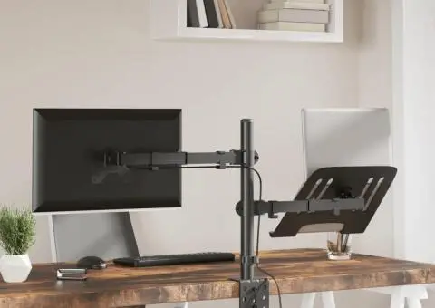 Suport de perete pentru monitor VESA 75/100 mm, negru, oțel - 4/5