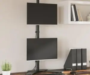 vidaXL Suport de perete pentru monitor dublu VESA 75/100 mm negru oțel