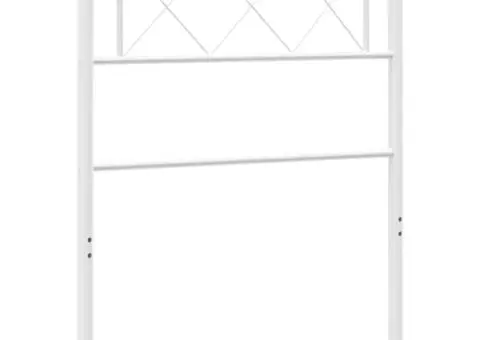 Tăblie de pat metalică, alb, 100 cm - 2/5