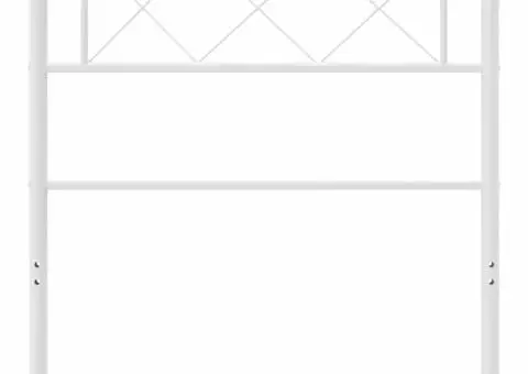 Tăblie de pat metalică, alb, 100 cm - 4/5