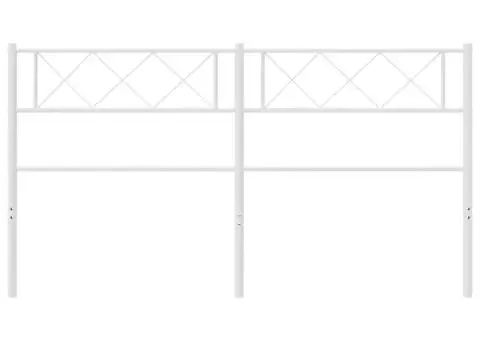 Tăblie de pat metalică, alb, 150 cm - 4/5