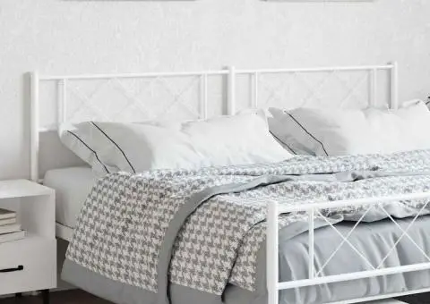 Tăblie de pat metalică, alb, 180 cm - 1/5