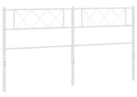 Tăblie de pat metalică, alb, 180 cm - 2/5