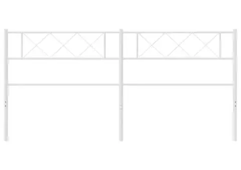 Tăblie de pat metalică, alb, 180 cm - 3/5