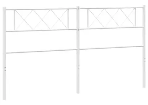 Tăblie de pat metalică, alb, 180 cm - 5/5