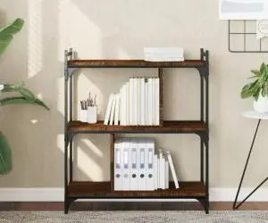 vidaXL Bibliotecă cu 3 niveluri, stejar maro 76x32x88 cm lemn compozit