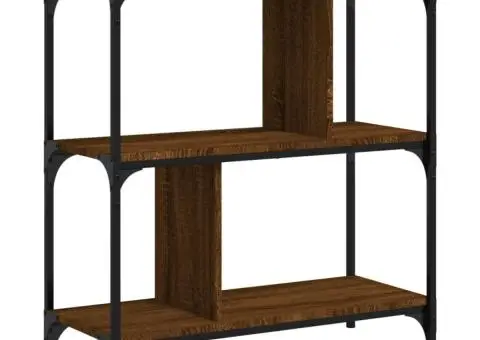 Bibliotecă cu 3 niveluri, stejar maro 76x32x88 cm lemn compozit - 2/5