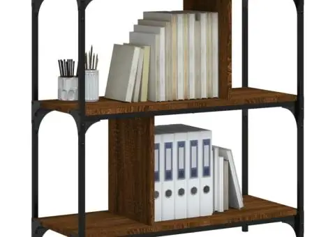 Bibliotecă cu 3 niveluri, stejar maro 76x32x88 cm lemn compozit - 3/5