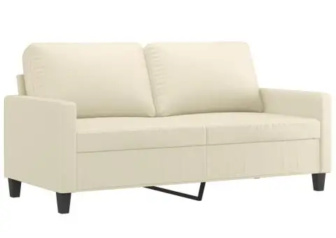 Canapea cu 2 locuri, crem, 140 cm, piele ecologică - 2/5