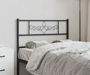 vidaXL Tăblie de pat metalică, negru, 100 cm
