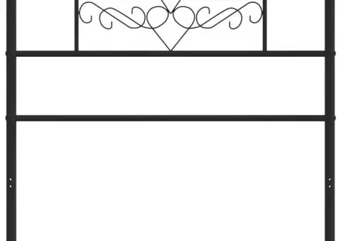 Tăblie de pat metalică, negru, 100 cm - 3/5