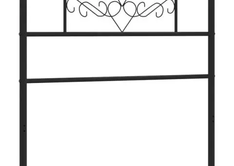 Tăblie de pat metalică, negru, 100 cm - 4/5
