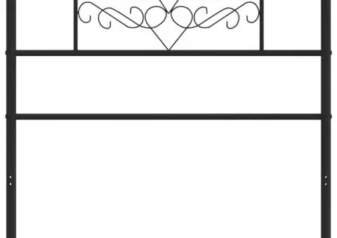 Tăblie de pat metalică, negru, 80 cm - 3/5