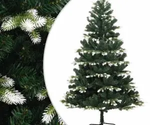 vidaXL Brad de Crăciun artificial cu balamale și zăpadă pufoasă 240 cm