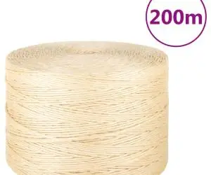 vidaXL Frânghie, 200 m, sisal 100%, 3 mm