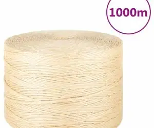 vidaXL Frânghie, 1000 m, sisal 100%, 3 mm