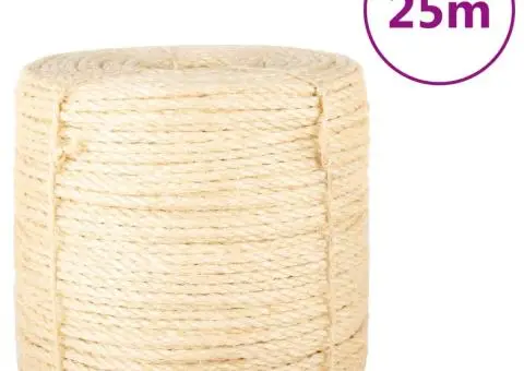 Frânghie, 25 m, sisal 100%, 6 mm - 1/4