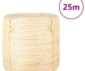 vidaXL Frânghie, 25 m, sisal 100%, 6 mm