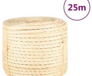 vidaXL Frânghie, 25 m, sisal 100%, 14 mm