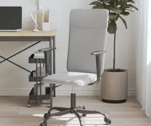 vidaXL Scaun de birou reglabil în înălțime, gri deschis, textil