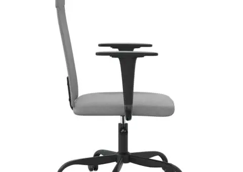 Scaun de birou reglabil în înălțime, gri deschis, textil - 4/5