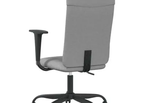 Scaun de birou reglabil în înălțime, gri deschis, textil - 5/5
