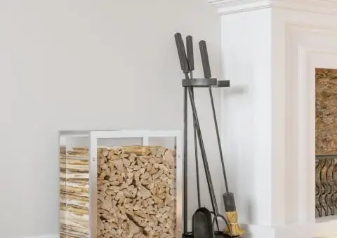 Suport pentru lemne de foc, 50x28x56 cm, oțel inoxidabil - 1/5