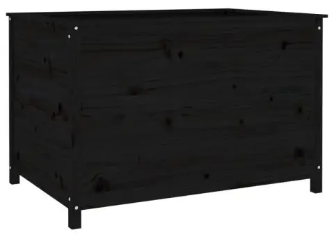 Strat înălțat de grădină negru 119,5x82,5x78 cm lemn masiv pin - 2/5