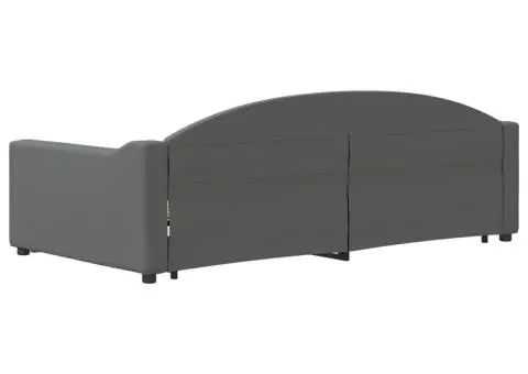 Pat de zi cu extensie, gri închis, 100x200 cm, textil - 5/5