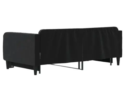 Pat de zi cu extensie, negru, 90x190 cm, catifea - 5/5