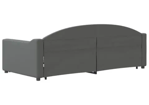 Pat de zi cu extensie, gri închis, 90x190 cm, textil - 5/5