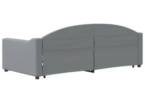 Pat de zi cu extensie și sertare, gri deschis, 90x190cm, textil - 5/5