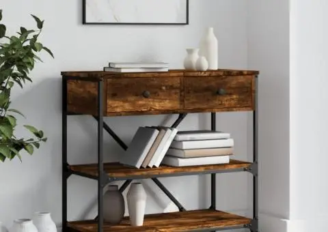 Masă consolă, stejar fumuriu, 75x34,5x75 cm, lemn prelucrat - 1/5