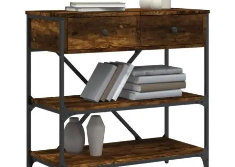 Masă consolă, stejar fumuriu, 75x34,5x75 cm, lemn prelucrat - 3/5