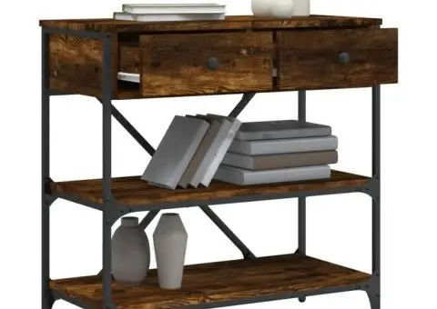 Masă consolă, stejar fumuriu, 75x34,5x75 cm, lemn prelucrat - 4/5