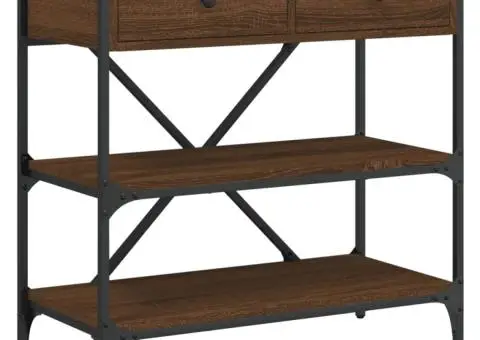 Masă consolă, stejar maro, 75x34,5x75 cm, lemn prelucrat - 2/5