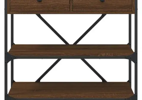 Masă consolă, stejar maro, 75x34,5x75 cm, lemn prelucrat - 5/5