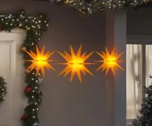 vidaXL Lumini de Crăciun cu LED-uri, 3 buc., galben, pliabil