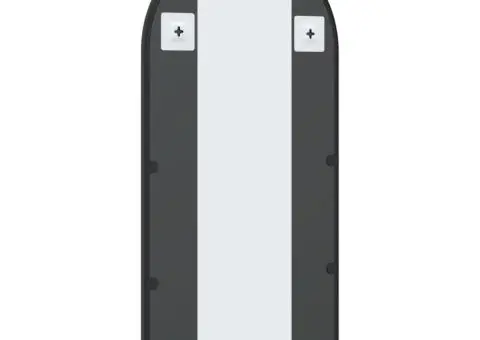 Oglindă de perete, negru, 40x80 cm, arcuită, fier - 5/5