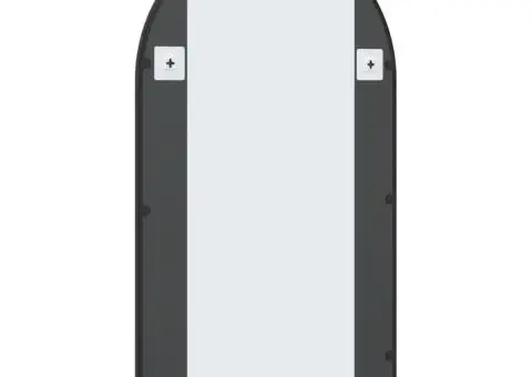 Oglindă de perete, negru, 60x100 cm, arcuită, fier - 5/5