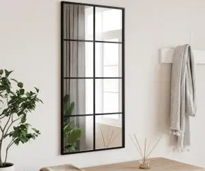 vidaXL Oglindă de perete, negru, 40x80 cm, dreptunghiulară, fier