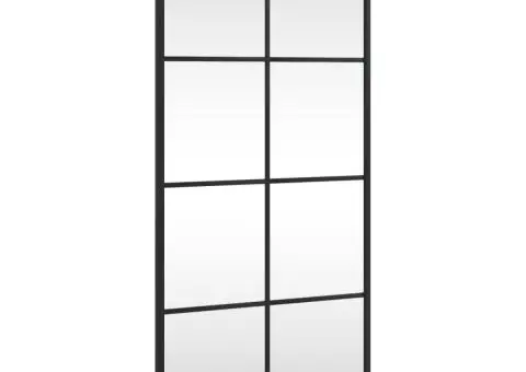 Oglindă de perete, negru, 40x80 cm, dreptunghiulară, fier - 2/5