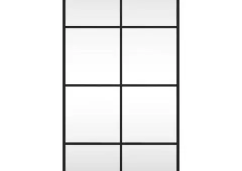 Oglindă de perete, negru, 40x80 cm, dreptunghiulară, fier - 3/5