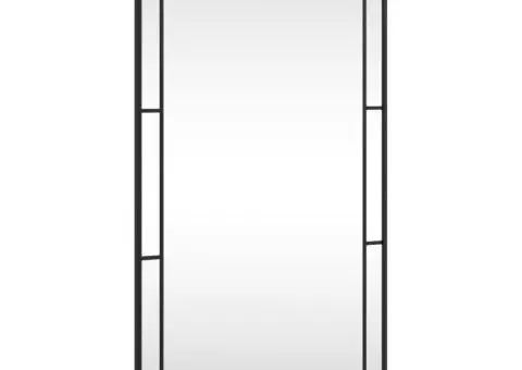 Oglindă de perete, negru, 60x100 cm, dreptunghiulară, fier - 2/5