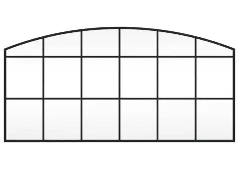 Oglindă de perete, negru, 100x50 cm, arcuită, fier - 3/5