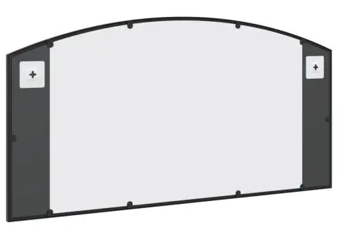 Oglindă de perete, negru, 100x50 cm, arcuită, fier - 5/5