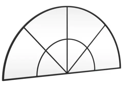 Oglindă de perete, negru, 100x50 cm, arcuită, fier - 2/5