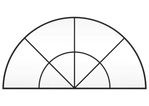 Oglindă de perete, negru, 100x50 cm, arcuită, fier - 3/5