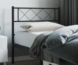 vidaXL Tăblie de pat metalică, negru, 75 cm